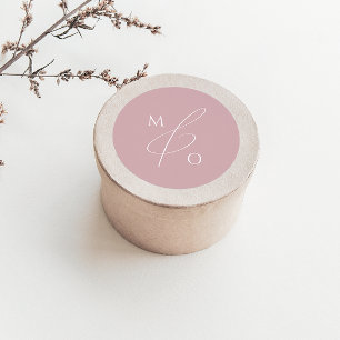 Sticker Rond Script Whimsical   Sceau d'enveloppe de monogramme