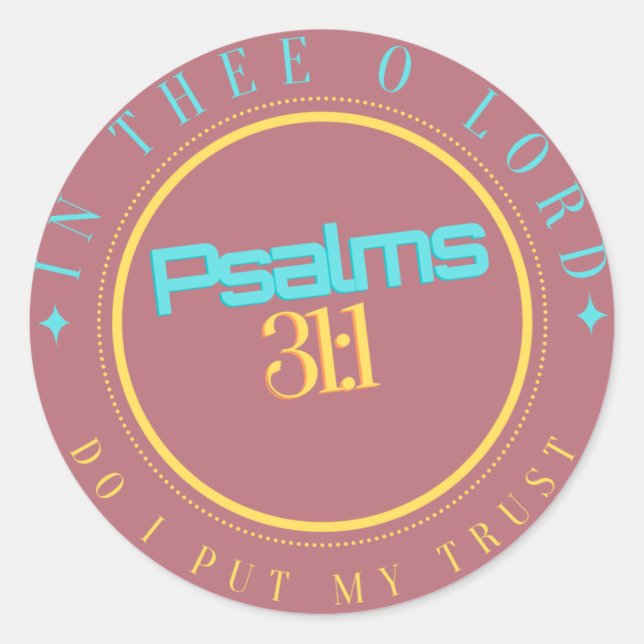 STICKER ROND SCRIPTURE BIBLE "DANS LE SEIGNEUR" (Devant)