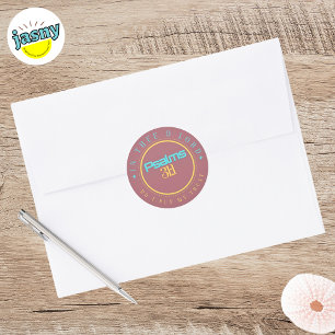 STICKER ROND SCRIPTURE DE BIBLE "IN THE O LORD" CLASSIQUE ROND 