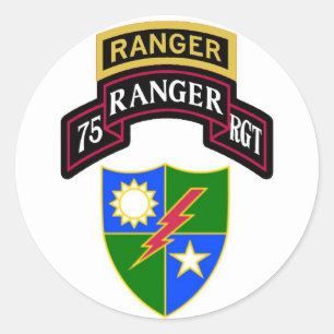 Sticker Rond Scroll du 75e régiment de Rangers d'infanterie