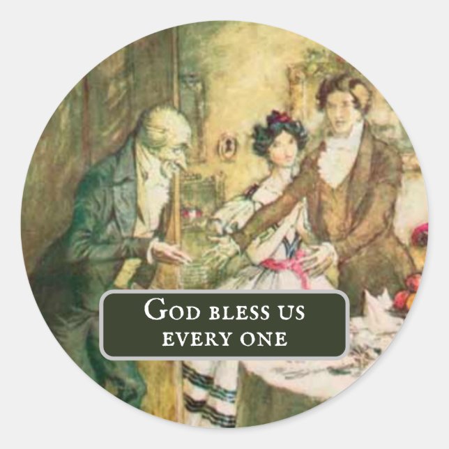 Sticker Rond Scrooge A Christmas Carol Dickens Christmas (Devant)
