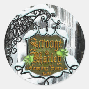 Sticker Rond Scrooge&MarleySignScene