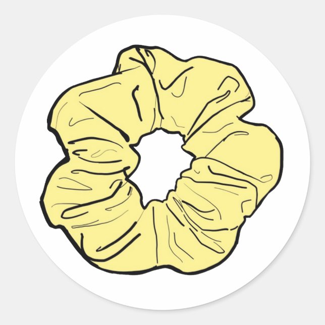 Sticker Rond Scrunchie jaune (Devant)