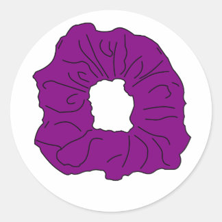 Sticker Rond scrunchie violette