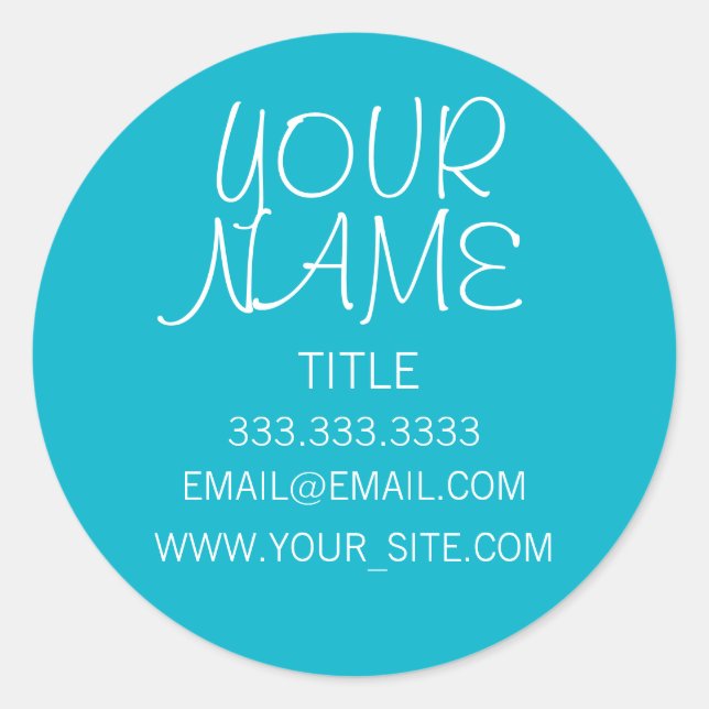 Sticker Rond Scuba Blue Freehand simple (Devant)