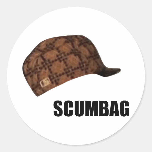 Sticker Rond Scumbag Steve Casquette Meme (Devant)