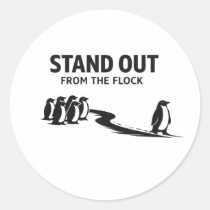 Sticker Rond Se démarquer du troupeau – Motivation minimale du