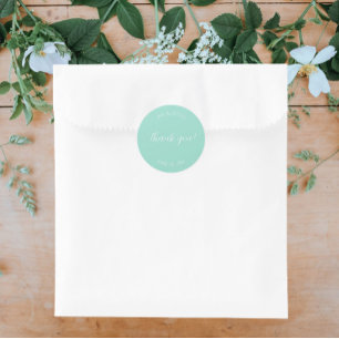 Sticker Rond Seafoam Stylisé Merci Mariage