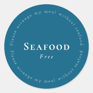Sticker Rond Seafood-Free Request Sticker, Navy - White