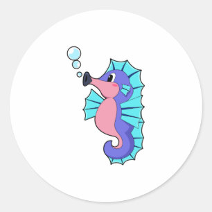Sticker Rond Seahorse