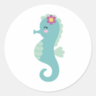 Sticker Rond Seahorse