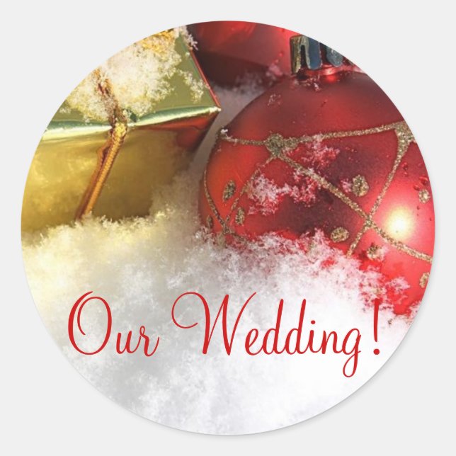 Sticker Rond Seal de Noël_Notre Mariage ! (Devant)