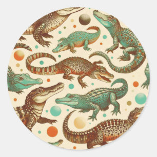 Sticker Rond Seamlees d'alligator vintages