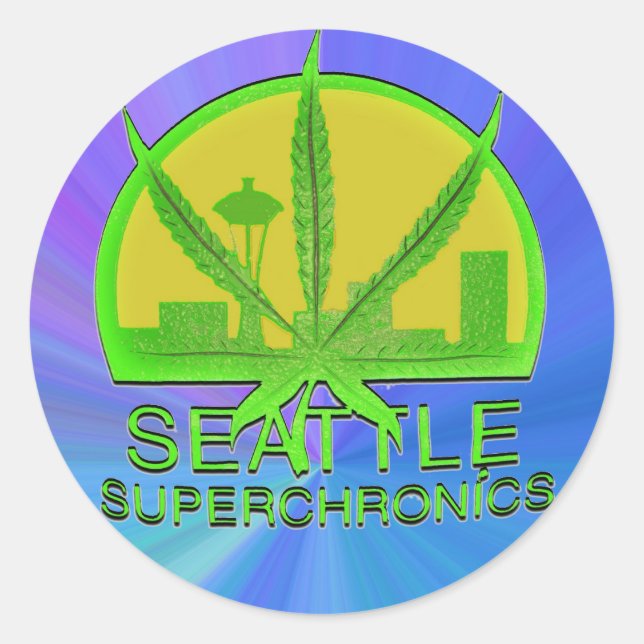 Sticker Rond Seattle Superchronics (Devant)