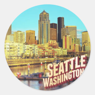 Sticker Rond Seattle Washington