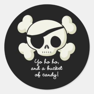 Sticker Rond Seau de pirate de sucrerie