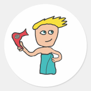Sticker Rond Séchage de cheveux