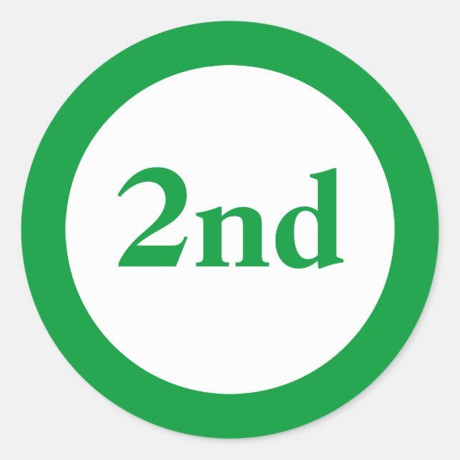 Sticker Rond Second Place Award Green (Devant)