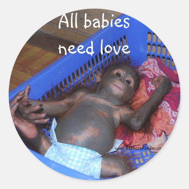 Sticker Rond Secourt pour bébés animaux sauvages (Devant)