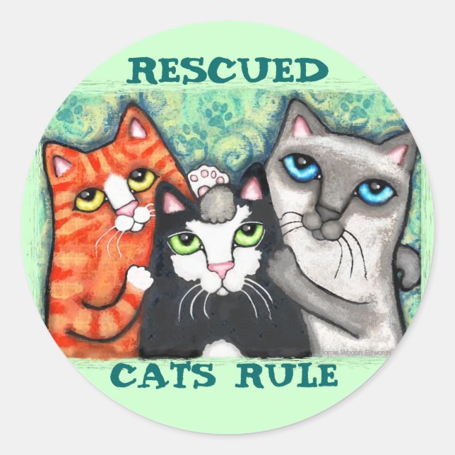 Sticker Rond Secouru / Hébergement Chat (Devant)