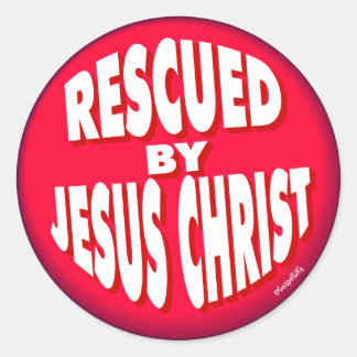 Sticker Rond Secouru par Jésus