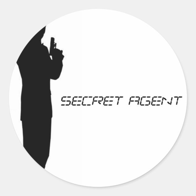 Sticker Rond secret_agent_double-grand, agent secret (Devant)