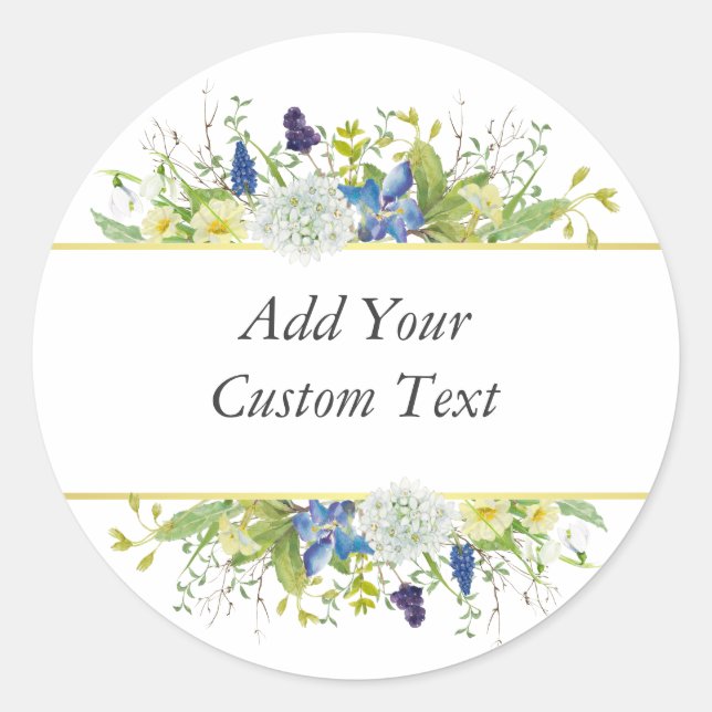 Sticker Rond Secret Garden Rustique Fleurs sauvages (Devant)