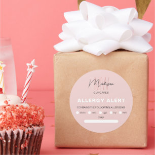 Sticker Rond Sécurité alimentaire Alerte allergique Boulangerie