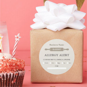 Sticker Rond Sécurité alimentaire Allergy Alert Boulangerie Rol