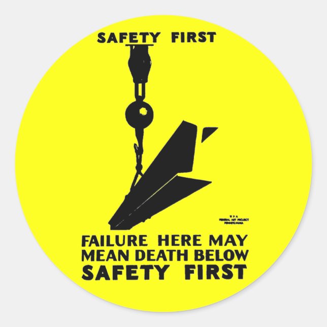 Sticker Rond Sécurité d'abord - Dernier de sécurité - Sécurité  (Devant)