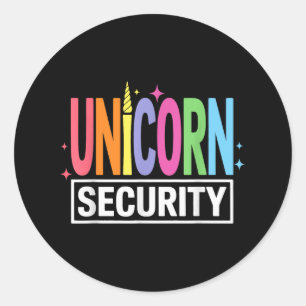 Sticker Rond Sécurité Unicorne Halloween Papa Maman Costume Frè