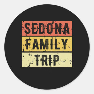 Sticker Rond Sedona Family Trip 2021 Fun Matching Arizona Vacat