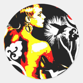 Sticker Rond Séduction nostalgique - Danse des colibris