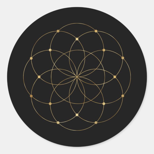Sticker Rond Seed of Life Sacred Geometry  (Devant)