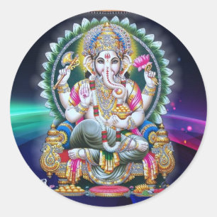 STICKER ROND SEIGNEUR GANESH HINDU GOD