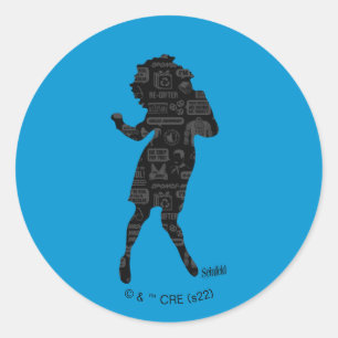 Sticker Rond Seinfeld Elaine Danse Silhouette