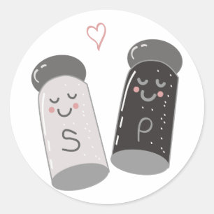 Sticker Rond Sel Et Poivre