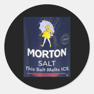 Sticker Rond Sel fondu glace sel de Morton fille au parapluie
