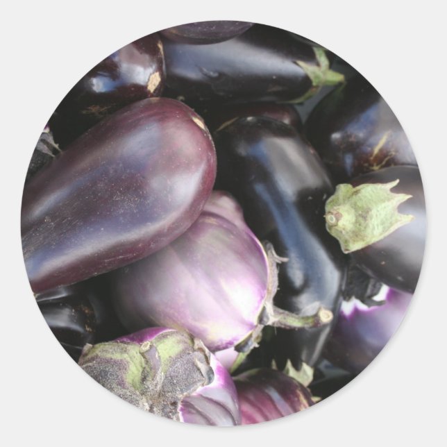 Sticker Rond Sélection des plantes pourpres du marché agricole (Devant)