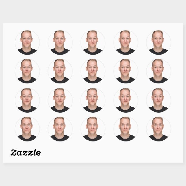 Sticker Rond Selfie | Anniversaire Drôle Enterrement de Vie de  (Feuille)