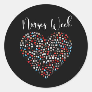 Sticker Rond Semaine des infirmières. Bonne Semaine nationale 