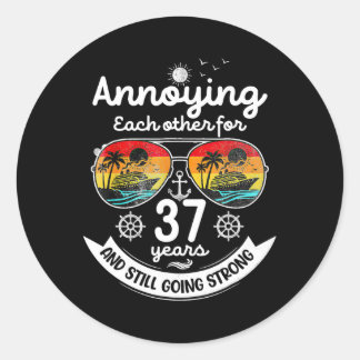 Sticker Rond S'embêter 37 ans 37e anniversaire de mariage