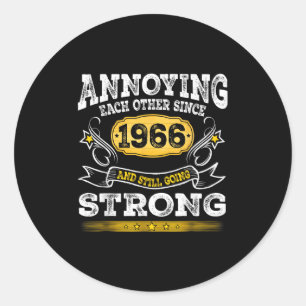 Sticker Rond S'embêter Depuis 1966 Anniversaire Mariage