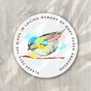Sticker Rond Semence d'oiseaux dans la mémoire amoureuse funéra