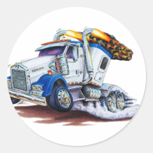 Sticker Rond Semi-camion avec Sleepercab