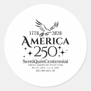 Sticker Rond Semi-quinzième anniversaire de l'Usa 250e annivers