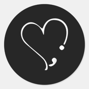 Sticker Rond Semicolon Cela Aussi La Santé Mentale