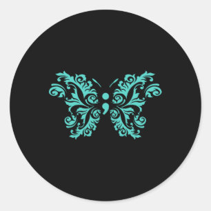 Sticker Rond Semicolon de papillon Prévention du suicide T