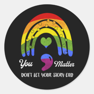 Sticker Rond Semicolon La sensibilisation à la santé mentale ne
