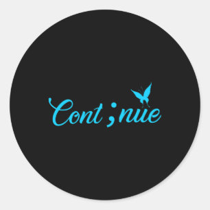 Sticker Rond Semicolon Les femmes continuent de prendre conscie
